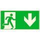 SafetyMarking® Rettungszeichen-Aufkleber „Notausgang rechts, abwärts“ rechteckig 30,0 x 15,0 cm