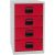 BISLEY Home Standcontainer lichtgrau, kardinalrot 4 Auszüge 41,3 x 40,0 x 67,2 cm