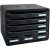 Exacompta Schubladenbox STORE-BOX  schwarz 307714D, DIN A4+ quer mit 7 Schubladen